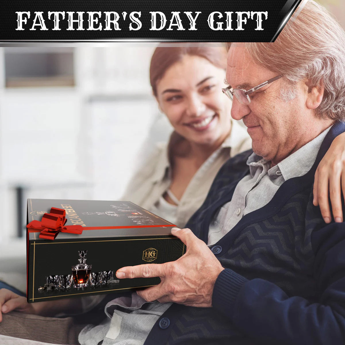 Luxury Engraved Whiskey Decanter Set - Grandpa The Legend