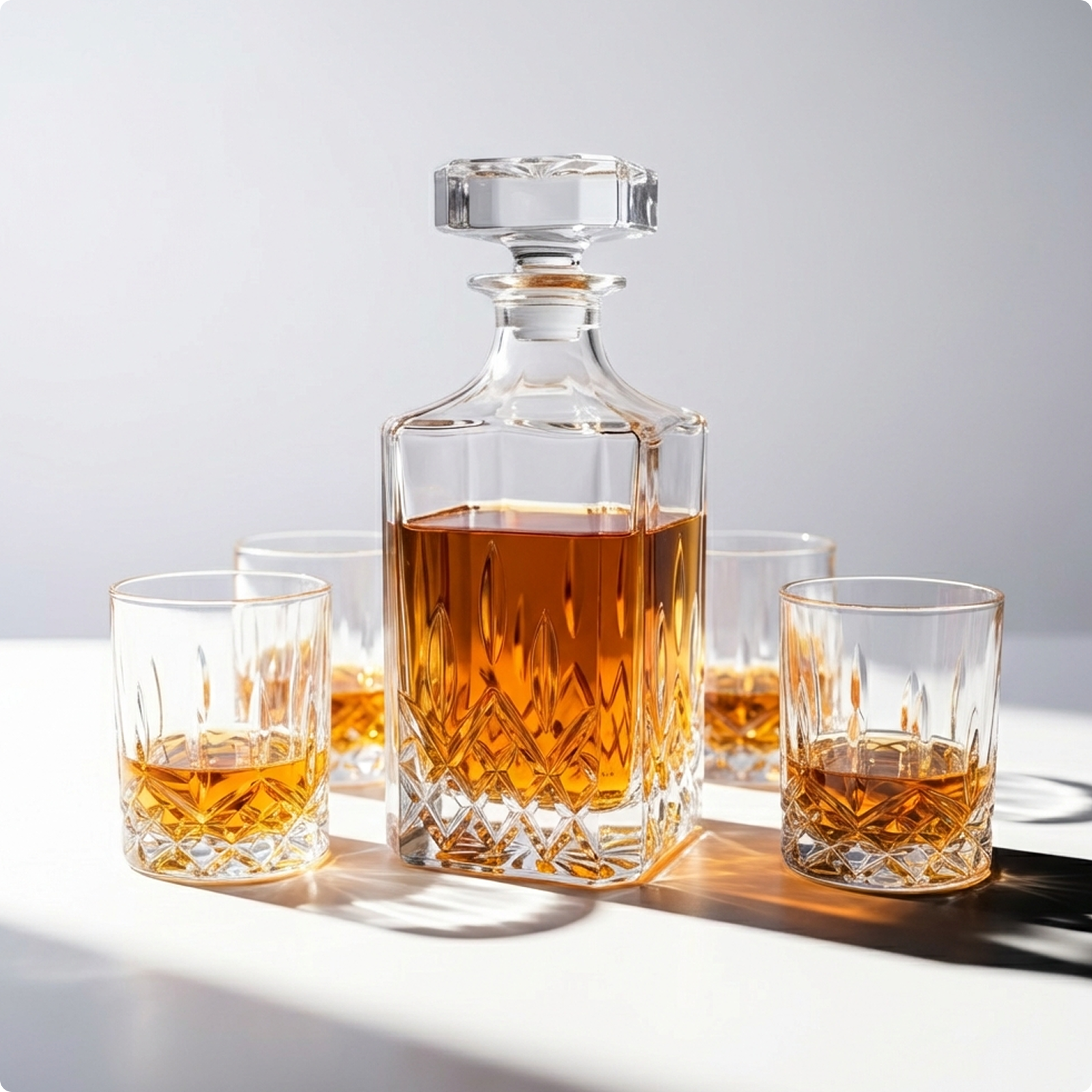 Diamond Whiskey Decanter Set | Modern Design – Hydro Gizmos