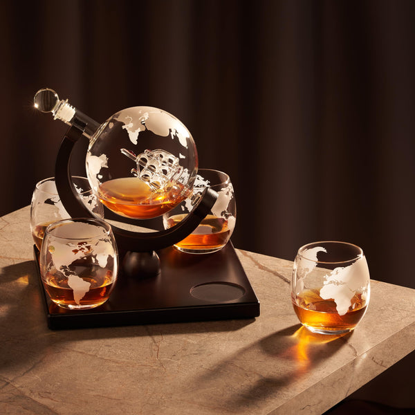Whiskey Decanter Globe Set