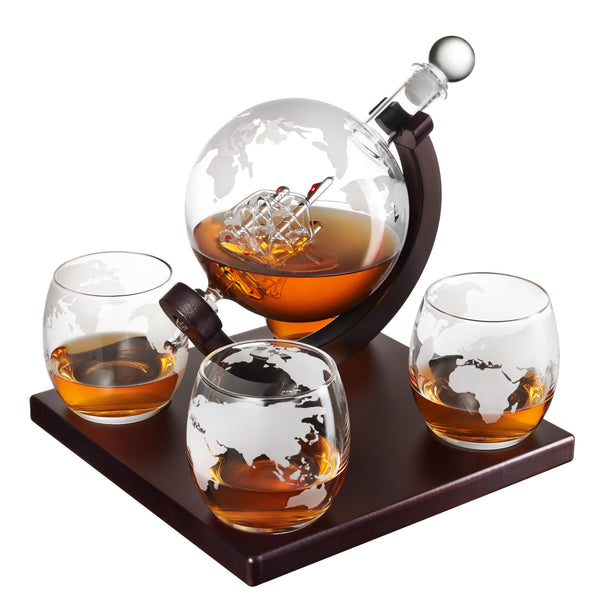 Whiskey Decanter Globe Set