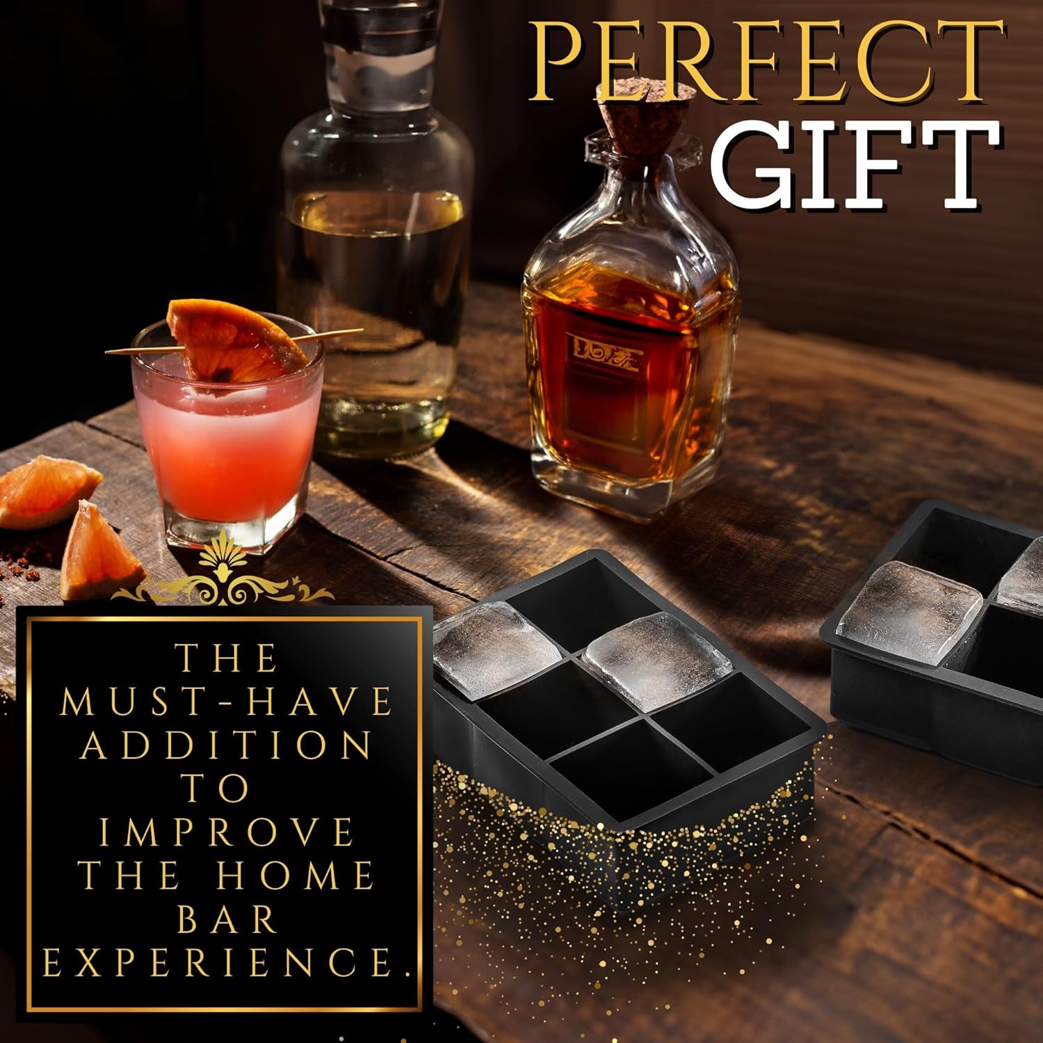 Big Ice Cubes Tray For Whiskey Glasses - set of 2