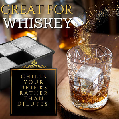 Big Ice Cubes Tray For Whiskey Glasses - set of 2