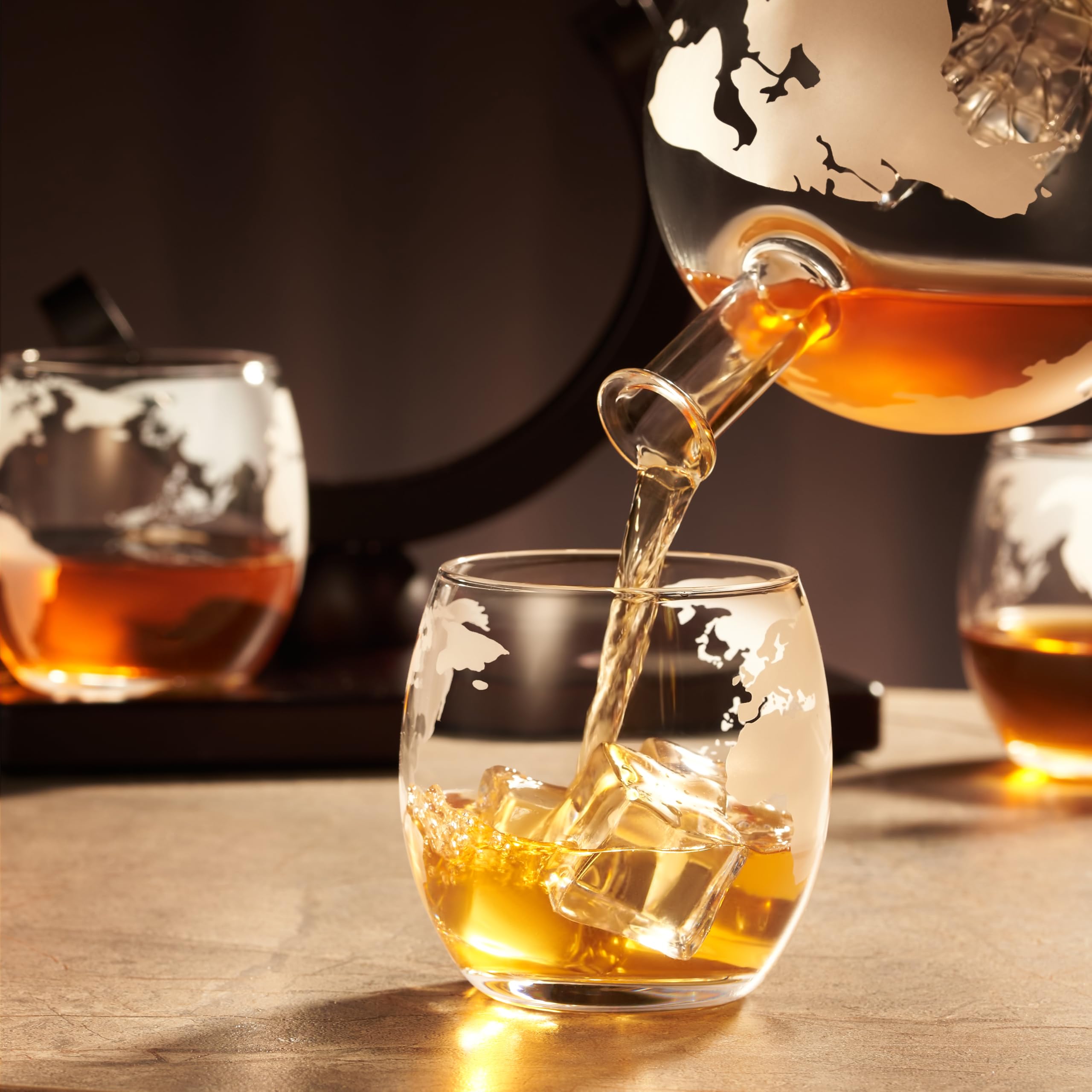 The Globe - Whiskey Decanter Set