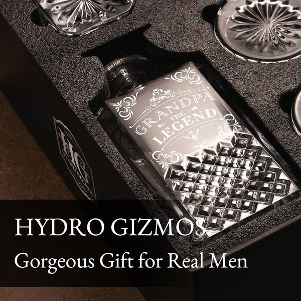 Luxury Engraved Whiskey Decanter Set - Grandpa The Legend